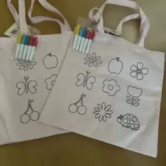 お絵かきトートバッグ 2枚セット マーカー付きのサムネイル