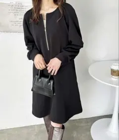 【新品】GeeRA 前後2WAYハーフジップミニワンピース Lのサムネイル
