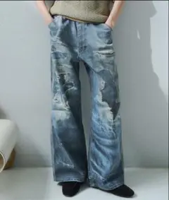 soerte ソエルテ トロンプルイユディストレストデニムパンツのサムネイル