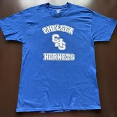 【雰囲気抜群】チャンピオン CHS HORNETS カレッジTシャツ 青 Lのサムネイル