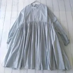 美品 TSUMORI CHISATO プリーツフレアーワンピース ロング丈 水色