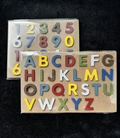 木製パズル 2点セット未開封品 （アルファベットパズル ＆ 数字パズル）