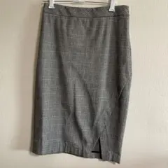 バナナリパブリック　グレーチェック柄 タイトスカート 前スリット M サイズ2