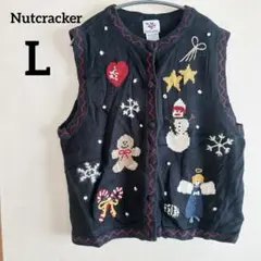 Nutcracker クリスマス　刺繍　ベスト Lサイズ ニット