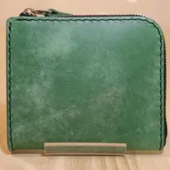 新品　L字ファスナーウォレット　緑　マヤベリー　本革　YKK　エクセラ