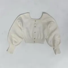 【美品】GRL ニットカーディガン オフホワイト 長袖 パールボタン　韓国　清楚