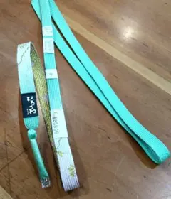 ひろさわ　 帯締め ミントグリーングラデーション 金色装飾　未使用保管品