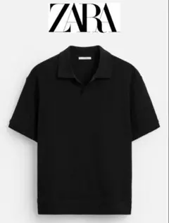 ZARA リブトリム テクスチャー ポロシャツ Tシャツ 半袖 メンズのサムネイル