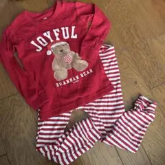 gap クリスマスカラー　パジャマ　くま　サンタ　赤　100cmのサムネイル