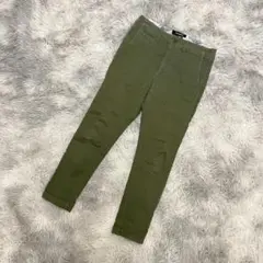 『NANO universe』チノパンツ　テーパード　長ズボン　カーキ(S)