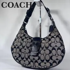 ☆美品☆coach 6363 ワンショルダーバッグ シグネチャー ソーホー Coach 6363 Grey Signature C Crescent Soho Shoulder Bag