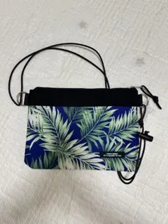 【美品】サコッシュバッグ 葉柄 ネイビー ハワイアン