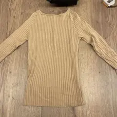 united arrows 　ベージュ リブ編み 長袖ニットセーター