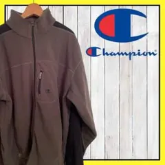 Champion フリースジャケット ハーフジップ グレー/ブラック