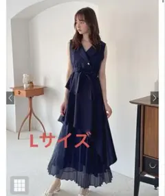 GRL リボンベルト付きアシメトレンチワンピース　ノースリーブ　Lサイズ