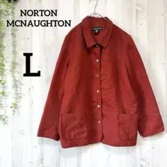 NORTON MCNAUGHTON スエード調 キルティングジャケット レッド