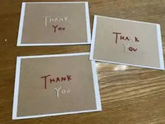 紙刺繍「THANK YOU」カード　3枚セット
