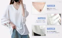 ☘️ブラウス レディース 半袖 春夏 ホワイト スプリング