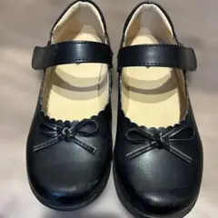 ブラックフォーマルシューズ リボン付き 19cm