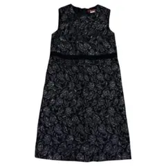 Max Mara ジャガード ノースリーブ ワンピース ブラック 定価10万円弱