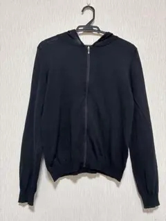 《ベルメゾン》フード付き　長袖ジップパーカー　M 黒　綿100%のサムネイル