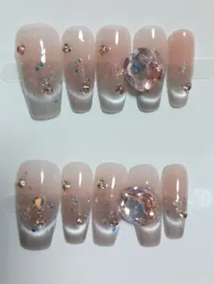 B1エレガントグラデーションネイルチップSサイズ10個セット