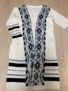 セシルマクビー　ロングカーディガン　秋冬　ホワイト　ブルー　ブラック