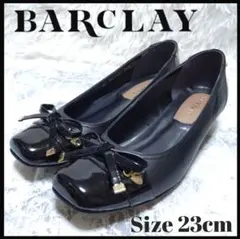 極美品 BARCLAY リボンパンプス エナメル 本革 ブラック 23cmのサムネイル