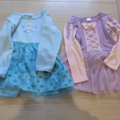 ディズニープリンセスエルサ水色ラプンツェルワンピースセット110センチ