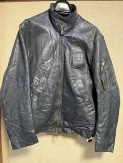 ミリタリー　フランス空軍実物？レザージャケット　ヴィンテージ
