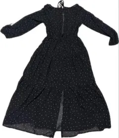 美シルエットMERCURY DUO黒いドット柄マキシワンピース