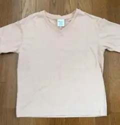 ベージュ コットン Vネック Tシャツ