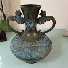 イタリア製 デルータ焼 高級花瓶 手描き作家物 アントニオ