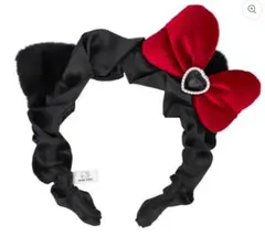 ハローキティ カチューシャ 黒 赤リボン