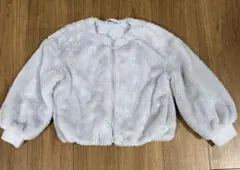 お値下げ中　GU フェイクファー　もこもこ　ジャケット　ライトブルー　120