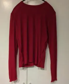 GU ソフトシアークルーネックT(長袖) レッド