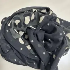 プラステ　レオパード スター柄 大判ストールのサムネイル