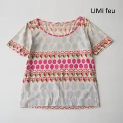 LIMI feu リミフゥ 総柄 コットン 半袖 Tシャツ リミヤマモトのサムネイル