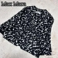 【最高級白タグ】MAXMARA　ジャケット　モノトーン　花柄　リネン　40のサムネイル