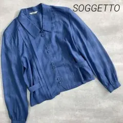 美品❣　ソジェット　ブラウス　シャツ　シアー　ブルー　デニムシャツ　ｓ　小さめ