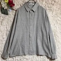【クリスチャンディオール】M ギンガムチェック 長袖ブラウス グレーのサムネイル