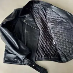 ホーンワークス　レザーライダースジャケット　ダブル　ファー　ブラック　2way