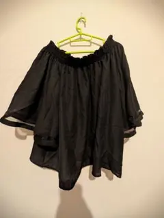 OPAQUE.CLIP ブラック シフォン オフショルダー トップス