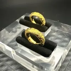 フープピアス ゴールド プルメリア ハワイアン ジュエリー 両耳 p069i