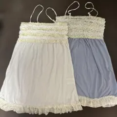 ジェラートピケ フリル付きキャミソール2枚セット