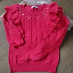 mezzo piano フリルニット M ピンク150