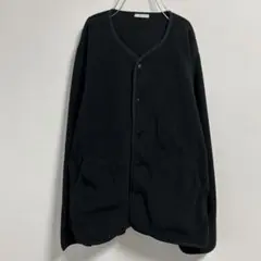 フリース ボア ジャケット コート ノーカラー 暖かい アウター ブラック S