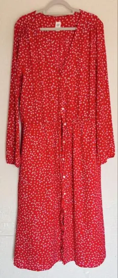 GAP ワンピース シャツワンピース 花柄　赤