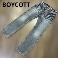 【y2k】 BOYCOTT デニム　シルバー　鬼ヒゲ　ハチノスのサムネイル