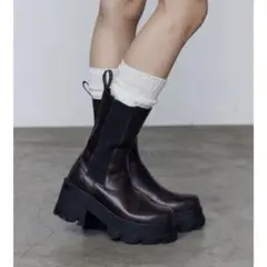 サイドゴアタンクブーツ ブラウン